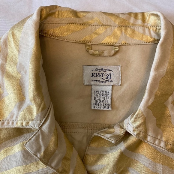 Just B  Gold Animal‎ Print Jacket Sz L - Picture 7 of 9
